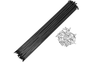 PARSLUCK 38 Set 13G Bicycle Spokes Bike Wheel Spokes Carbon Steel Black