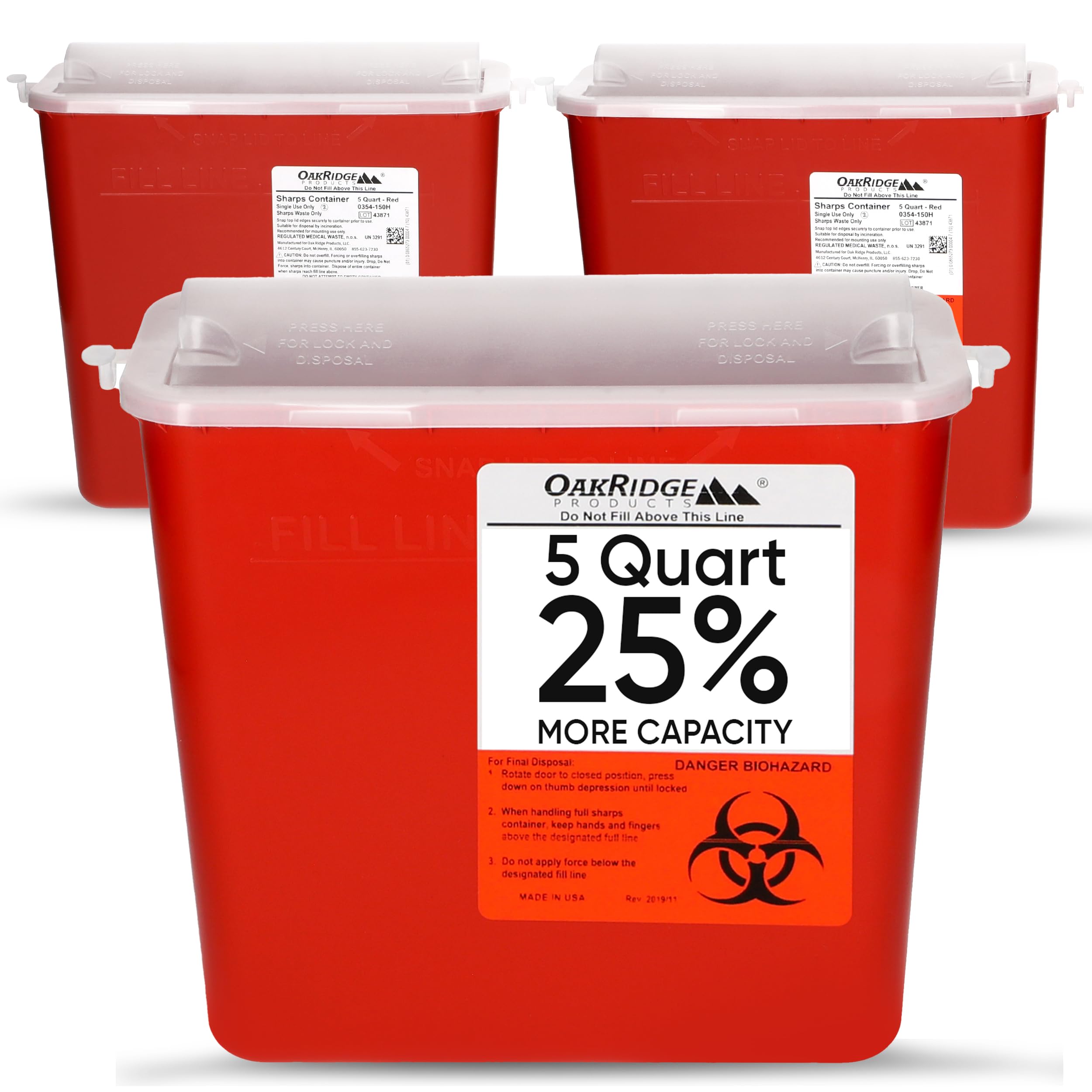 Oakridge Products Sharps Container for Home Use and Professional 5