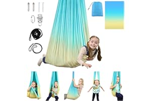 SUCHDECO Sensory Swing, Sensory Swing for Kids & Adults, Indoor & Outdoor Sensory Swing, Double Layer Therapy Cuddle Swing for Kid with Autism, Holds up to 300lbs