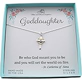 Goddaughter Necklace | Sterling Silver Cross with Bronze Heart | 18" Cable Chain | 20mm x 10mm Charm