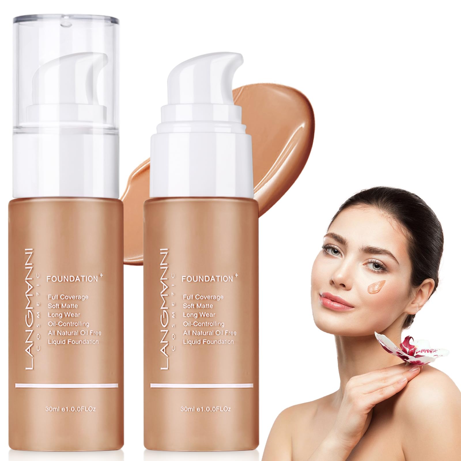 Face Foundation Full Coverage - Matte Liquid Foundation Makeup for All Skin Lightweight Feel, Water and Transfer Resistant, Longlasting Foundation Achieving Polished Look (11#, 60g)