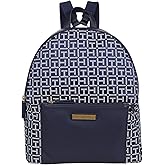 Tommy Hilfiger Naomi II Dome Backpack with Pouch Square Monogram Jacquard Navy/White One Size