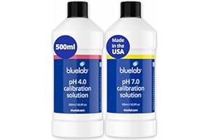 Bluelab pH 4.0 & 7.0 Calibration Solution Kit - pH Meter & pH Pen Calibration for Balanced Nutrient Solution NIST Traceable | Hydroponics, Gardening & Growing Tents (500 ml/ 16.9 Fl Oz Each)