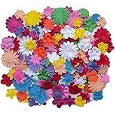 DUONGJAIS BRAND 100 Pcs Handmade Mixed Flowers Mulberry Paper Flowers 18 mm - 1.5 Inch Scrapbooking Wedding DIY Craft Supplies Card. (Mixed 10 Coloes).