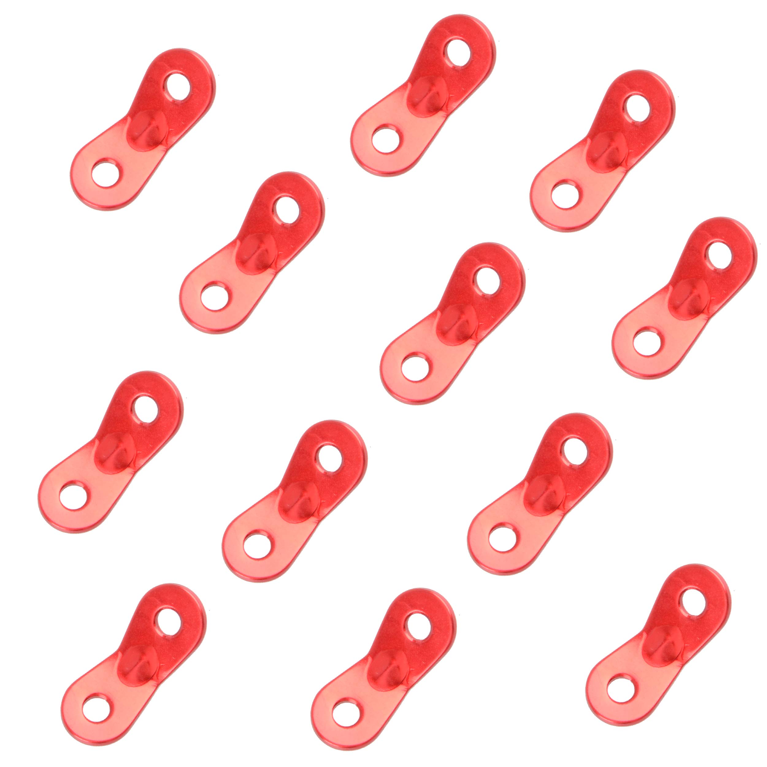 Azarxis Aluminum Guyline Tensioner Guy Rope Adjuster Wind Cord Buckle 12 Pack Lightweight for Camping Hiking Backpacking Picnic Outdoor Tent Accessory (Eyes Shape (Red) - 12 Pack)