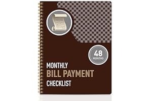MEDOLOVE Monthly Bill Payment Checklist - Bill Tracker Notebook & Budget Planner, Bill Organizer and Expense Tracker for Personal Financial Budgeting, 8" x 10", Brown