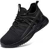 Tinefiy Steel Toe Shoes for Women Lightweight Comfortable Slip Resistant Safety Work Sneakers Composite Toe Indestructible Shoe