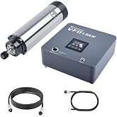 FoxAlien 1.5KW VFD Air Cooled CNC Spindle Motor Kit for CNC Router Machine, 65mm Diameter 24000 RPM Spindle for Wood Acrylic Aluminum Copper Carving Cutting