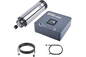 FoxAlien 1.5KW VFD Air Cooled CNC Spindle Motor Kit for CNC Router Machine, 65mm Diameter 24000 RPM Spindle for Wood Acrylic Aluminum Copper Carving Cutting