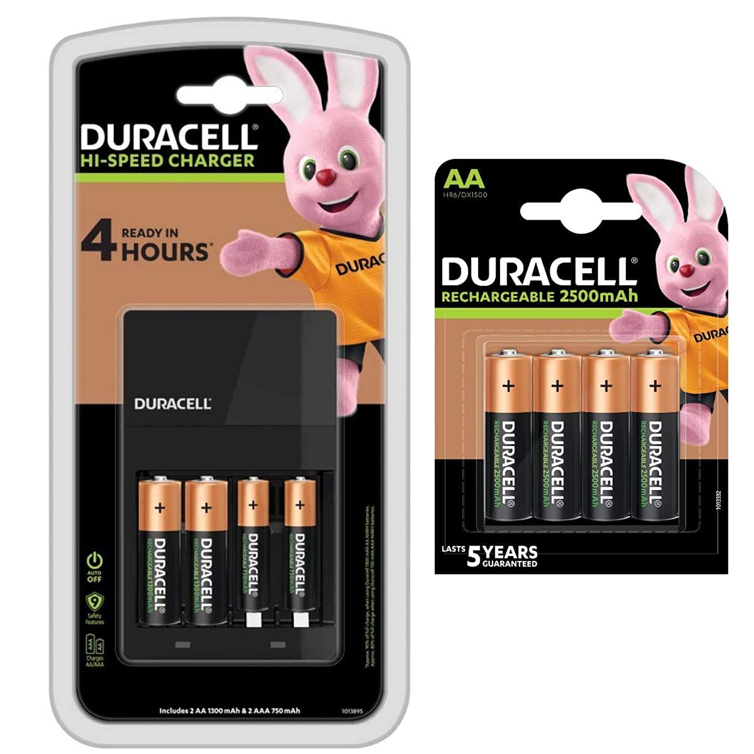 Duracell CEF 14 AA & AAA Battery Charger with 6 AA & 2 AAA Rechargeable Batteries