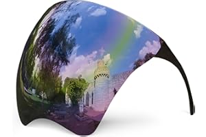 mayoken® Full Face Sunglasses, Futuristic Sun Protection Polarized Face Shield for Men & Women, Anti-Fog Mirror Shield Glasses, Lightweight & Comfortable Gray Blue