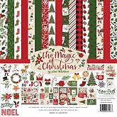 Echo Park Christmas Collection, 12x12 Double Sided Paper and Sticker Kit | Christmas Craft Supplies for Scrapbooking, Card Making, Handmade Gifts, and Custom Holiday Decor, Magic of Christmas