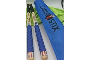 CardioStix 8.5oz Bundle Highest-Weighted Double Grip(1 PAIR) Premium American Hickory Wood Cardio Drum Sticks | Drumming, Fitness, Aerobic Class, Exercises