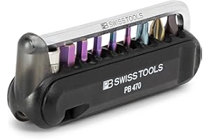 PB Swiss Tools Bike Multitool PB 470 | 100% Swiss Made | Pocket Tool with Bits, Allen Key, Steel Adapter, Tire Lever for Mountain and Road Bike, Bicycle, E-Bike (Black)