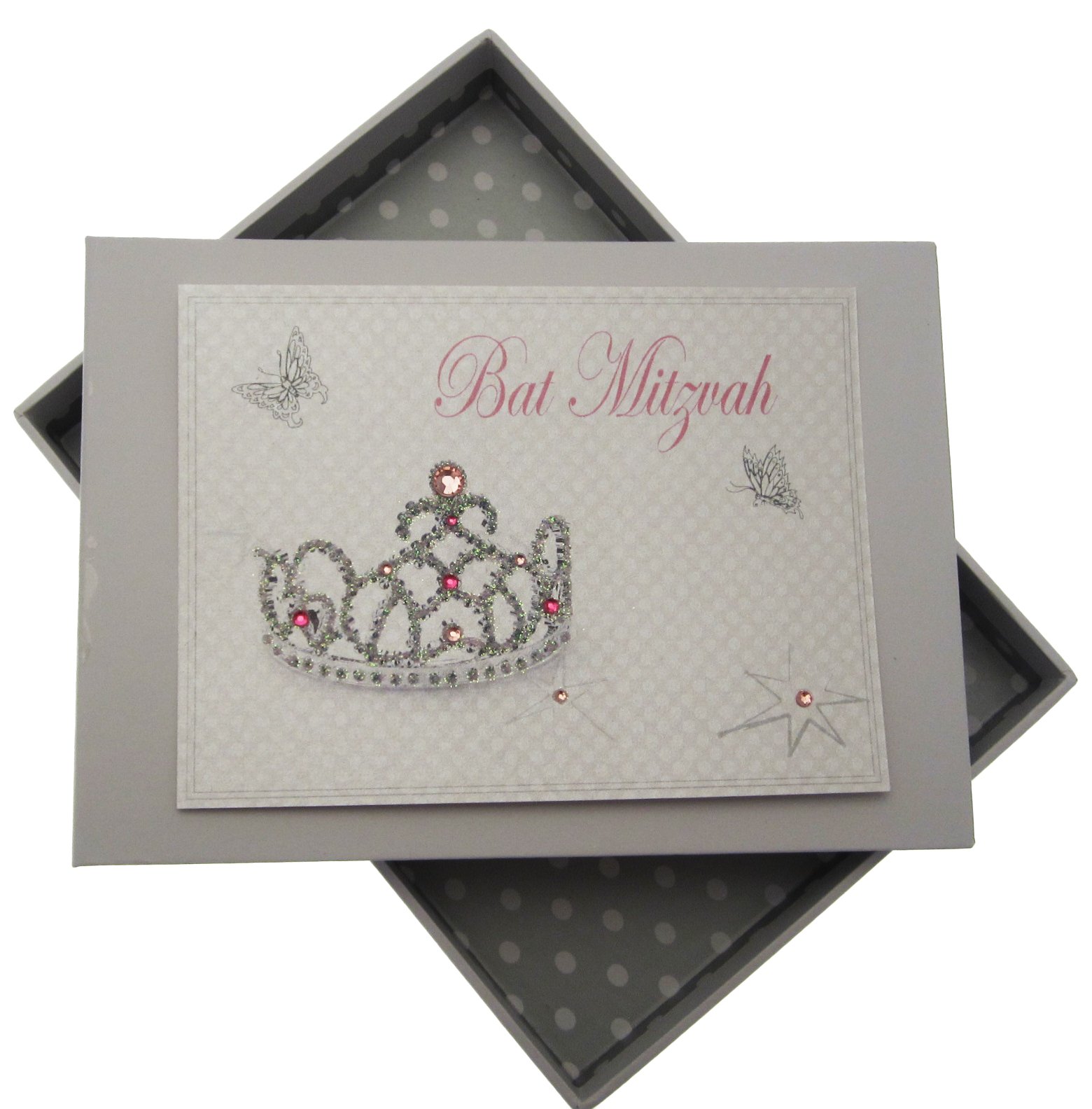 white cotton cards Bat Mitzvah Tiny Photo Album Jewish Gift (Girls)