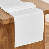 Letjolt White Cotton Table Runner 72 Inches | Rustic Farmhouse, Washable, Durable