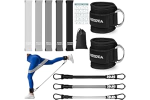 Mexlyca Resistance Bands Set – Resistance Band and Adjustable Ankle Exercise Bands with Cuffs Great Equipment for Training, W