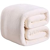 Polar Fleece Blankets King Size for The Bed Extra Soft Brush Fabric Super Warm Sofa Blanket 90" x 108"(Ivory King)