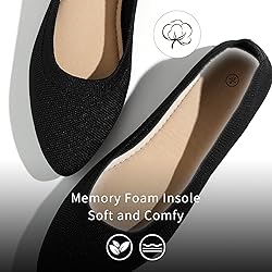BABUDOG Women's Mesh Flats Shoes Pointed-Toe Dress