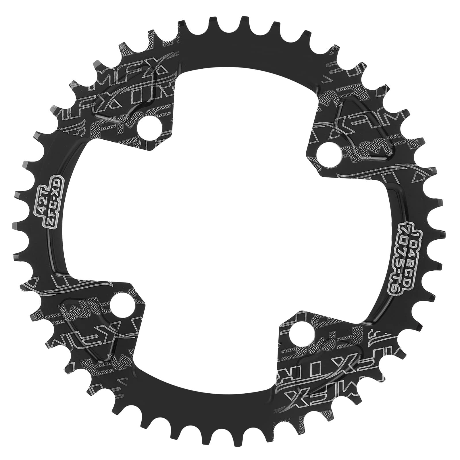 Dilwe FMFXTR/Bicycle crankset, Chainring, 42T, 104BCD, Aluminum, Positive and Negative Bicycle Chainring(Black) Bicycles and Spare Parts