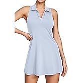 IUGA Tennis Dresses for Women Golf Dress with Shorts Underneath Built-in Bra Workout Exercise Athletic Dress with Pockets