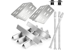 DCYOURHOME Genesis 300 310 Series Grill Parts Kit for Weber Genesis E310 E330 S310 E320 S330 EP310 S310 S320 EP330 Parts, SUS 304 Stainless Steel Flavorizer Bars Heat Deflector Burner Tube Kit, 7620 7622 62752
