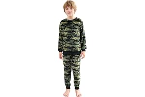 V.&GRIN Boys Fleece Pajamas, Soft Cozy Pullover Sweatshirt Pants Set for Kids 7-16 Years