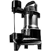 Red Lion RL-SS50V 115 Volt, 1/2 HP, 3450 GPH Premium Submersible Stainless Steel Sump Pump with Vertical Switch and 10-Ft. Co