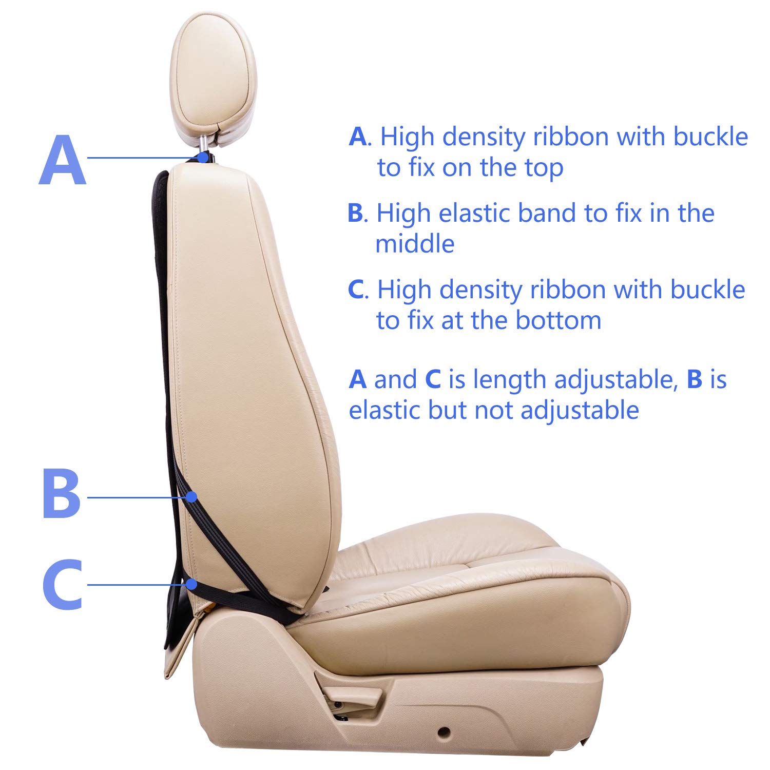 Viaviat Car Seat Protector Large Kick Mat 2 Pack Durable Water Resistant Auto Seat Back Covers with 2 Mesh Pockets Protection Against Dust Mud Scratches (Black, 2-Pack)