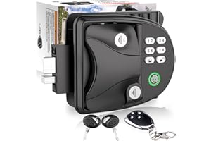 Wodli RV Door Lock Replacement, RV Lock Keyless Entry w/Remote Fob Controller, Fingerprint and Keypad, Upgraded All Metal Camper RV Door Latch Handle for Travel Trailers, Lock Hole 3.75"x2.75"x1.5"