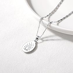 U7 Catholic Gift Platinum Plated Oval Lady of
