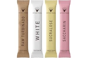 Office Roast Variety Pack - Assorted Sweeteners for Coffee, Tea & Beverages – Includes Sucralose, Saccharin, Raw Brown & White Sugar – Convenient, Individually Wrapped Packets (400 Count Total)