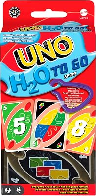 UNO H2O to Go Cartes résistantes à l’Eau 2-10 Joueurs 7+