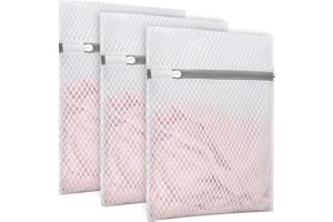 Muchfun 3Pcs Durable Honeycomb Mesh Laundry Bags for Delicates 9 x 12 Inches (3 Small)
