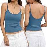 EasyGala Womens Cotton Scoop Neck Tank Top Adjustable Spaghetti Strap Camisole Basic Summer Fitted Backless Shirts 2026