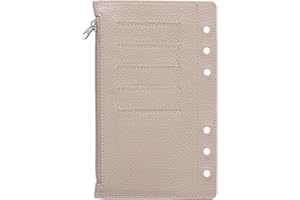 Moterm Zipper Flyleaf for Personal Organiser - with Card Slots (Pebble-Taupe)