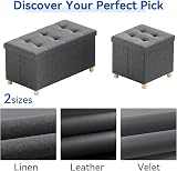 BRIAN & DANY Ottoman Storage Box with 4 Wood Legs Gray 76 x 38 x 38 cm view 6