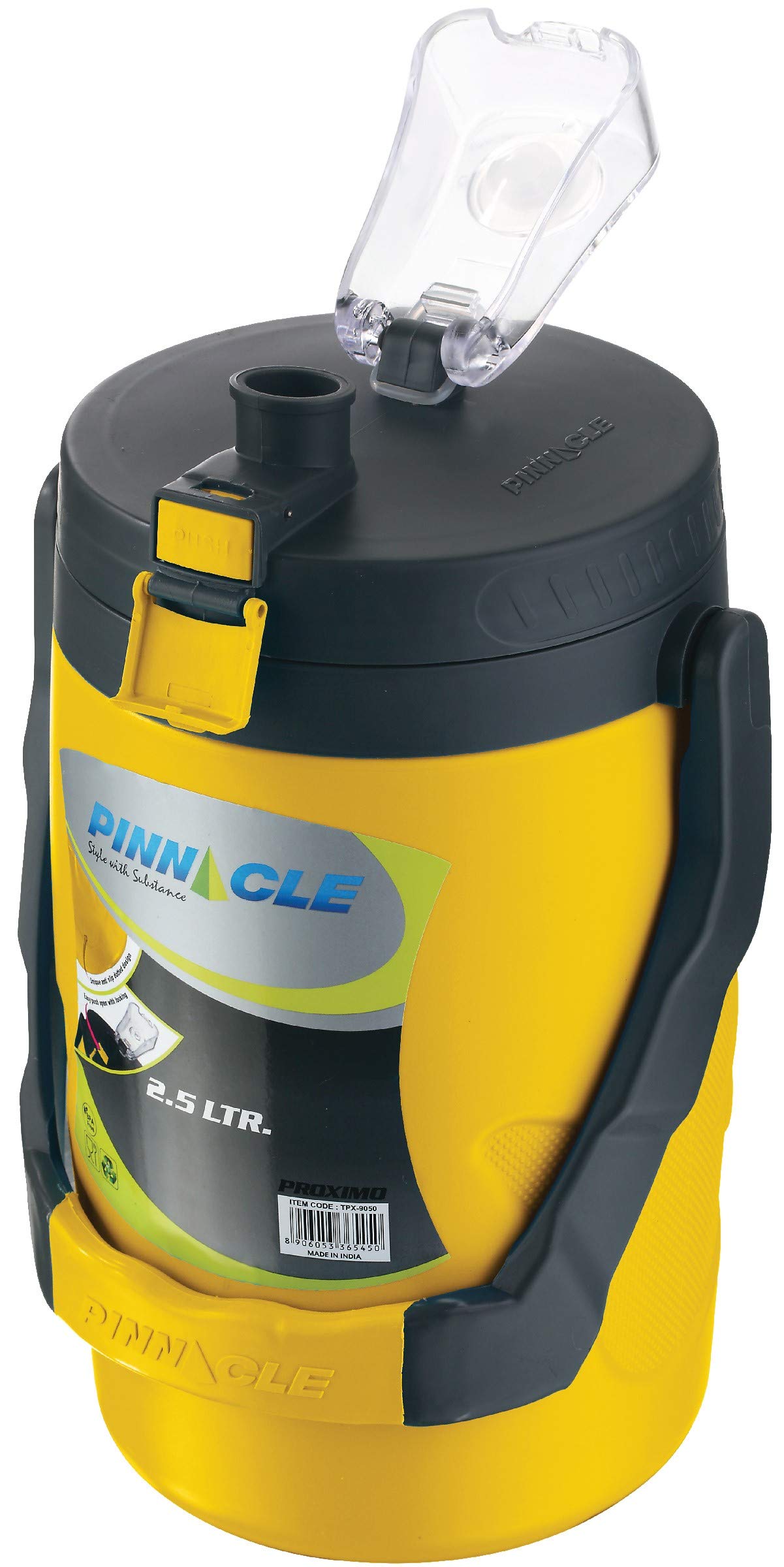 Reusable Insulated Water Jug – Leakproof Portable Water Jug – 2.5 lt Insulated Water Jug with Spout – Insulated Half Gallon Water Bottle – Insulated Water Jug for Camping, Picnics, Hiking (Yellow)