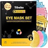 Under Eye Patches(24 Pairs), Valentines Day Gifts for Women, 24K Gold, Caffeine, Retinol Eye Masks for Puffy Eyes, Wrinkles, Dark Circles - Restoring & Awakening & Moisturizer