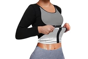 TOPELLER Sauna Suit for Women Sweat Body Shaper Jacket Hot Waist Trainer Long Sleeve Zipper Shirt Workout Top