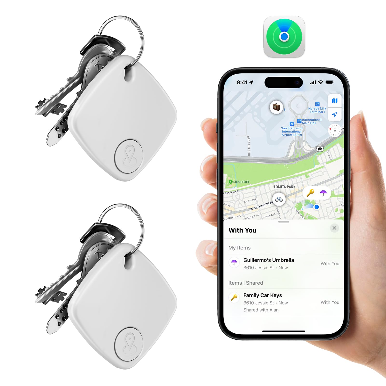Android Compatible Smart Tracker Tag- Tracker Tags for Android Phones, Supports Google Find My Device, 2026 New Model (1, White)