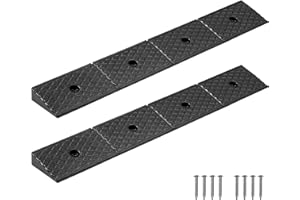VEVOR Rubber Curb Ramp, 33069 lbs Load Capacity, 2 Inches Rise Height Heavy Duty Rubber Threshold Ramp with Drainage Tank for