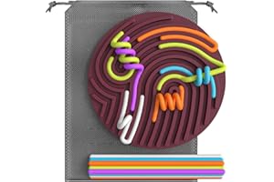 RuRu Monkey Sensory Activity Board, Silicone Fidget Toy for Calming, Stress, Anxiety, ADHD & Autism | Silent, No Mess | Kids 3+ & Adults | Includes Portable Travel Bag & 13 Strings