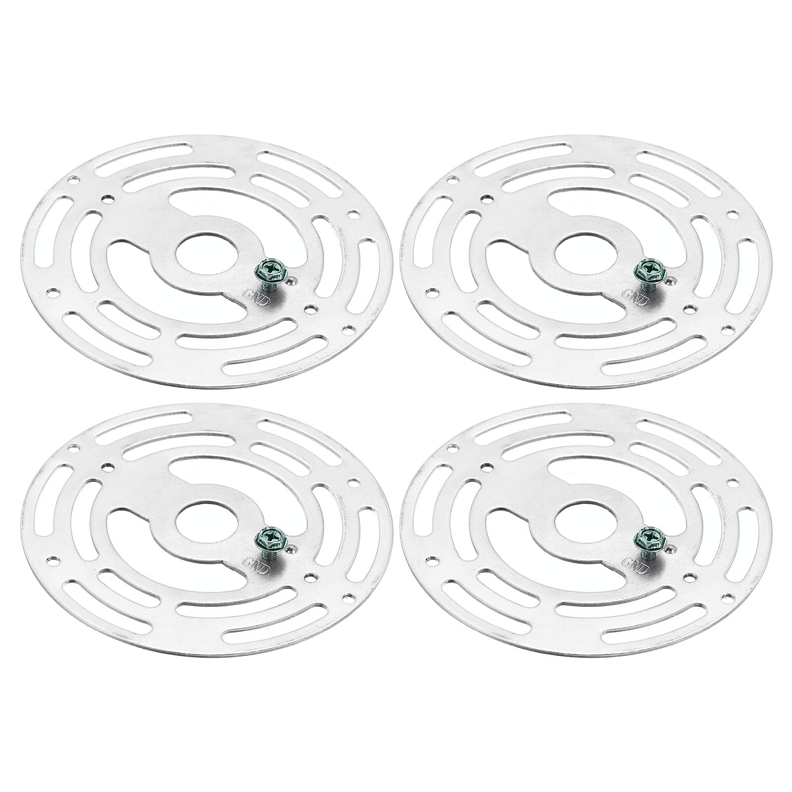 PATIKIL 4" Light Fixture Mounting Bracket, 4 Pack Light Crossbar Round Ceiling Fan Mount Plate Universal with Ground Screw for Chandelier Lamp