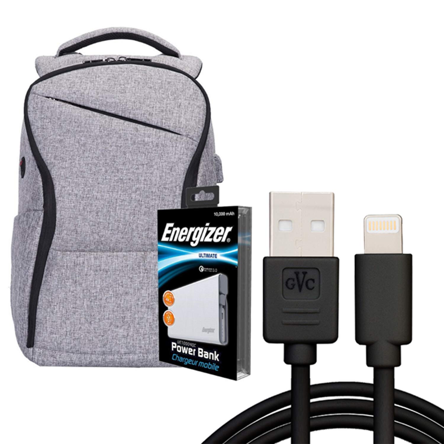 Energizer EPB005 Laptop Charging Bag with UE10004QC Power Bank - Grey