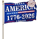 250th Anniversary USA Flag 3x5 Outdoor Double Sided Heavy Duty 3 Ply Polyester 1776-2026 American 250 Years Birthday Anniversary Flags Fade Resistant Brass Grommets for Indoor Outside