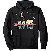 Mama Bear Gift with 2 Cubs - Retro Style Pullover Hoodie