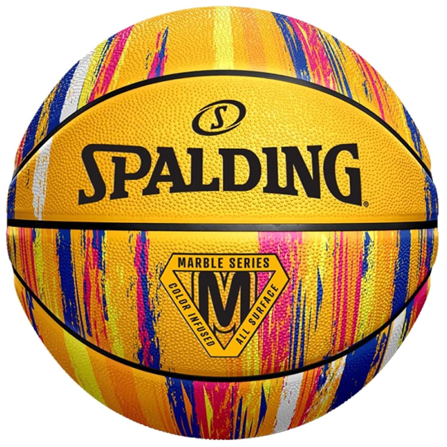 Spalding Marble Ball 84401Z, Unisex Basketballs, Yellow, 7 EU