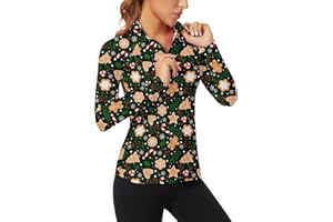 Soneven Women's Quarter Zip Polo Collared Golf Shirt Moisture Wicking Shirts Slim Fit for Casual Work