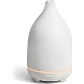 InnoGear 150ml Ceramic Essential Oil Diffuser, Diffusers for Home, White | Ceramic Stone Cover, Cool Mist Humidifier, Aromatherapy, 7 Colors Light, Up to 10hrs, Large Room, Ultrasonic, Quiet, Auto Off